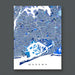 Map of Queens, New York City on a dark gray background