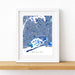 Framed map of Queens on a white background