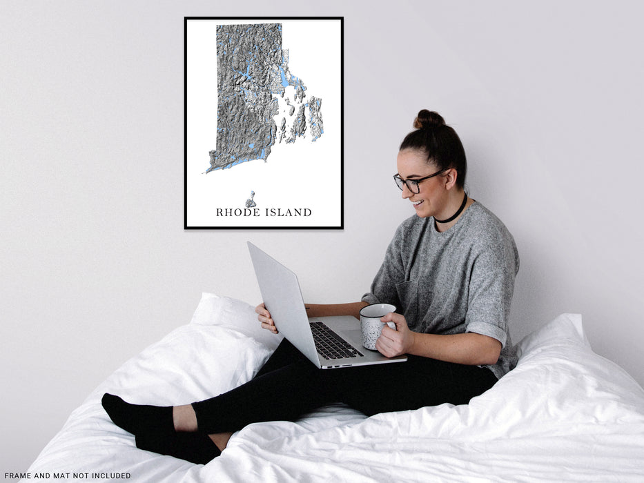 Rhode Island state map print by Maps As Art.