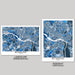 Two map prints of Richmond, Victoria on a gray background.