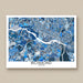 Map of Richmond, Virginia in blue and gray tones on a beige background