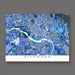 Map of Richmond in blue tones on a gray background