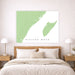 Map of Riviera Maya on a wall above a bed in a bedroom setting