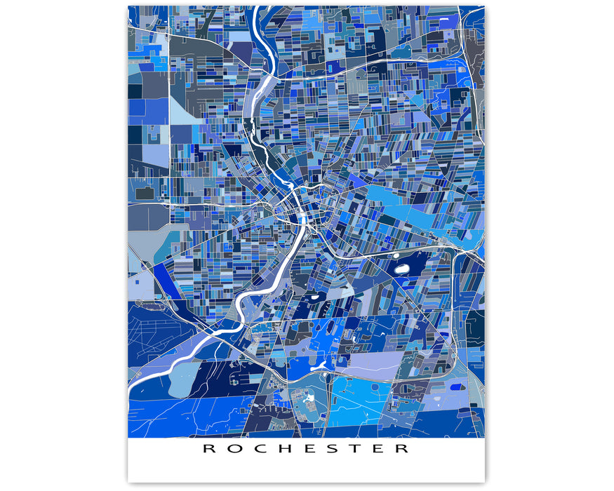 Rochester Maps And Streets Rochester New York Area Map Stock Vector