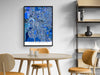Sacramento, California map art print in blue shapes designed by Maps As Art.