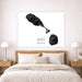 Framed artwork of Saint Kitts and Nevis on a wall above a bed.