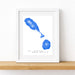 Framed map of St. Kitts and Nevis on a white background