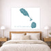 Bedroom with a map of St. Kitts and Nevis on the wall above a bed.
