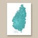 Map of Saint Lucia in teal color on a white background