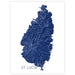Topographic map of St. Lucia with detailed terrain features on a white background