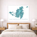 Map of Saint-Martin & Sint Maarten on a wall above a bed