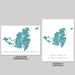 Two maps of Saint-Martin & Sint Maarten, one in landscape and one in portrait orientation, on a gray background.