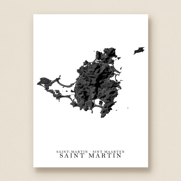 Map of Saint Martin on a white background