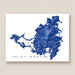 Map of Saint Martin printed on a white background
