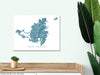 Saint Martin map print in Turquoise by Maps As Art.