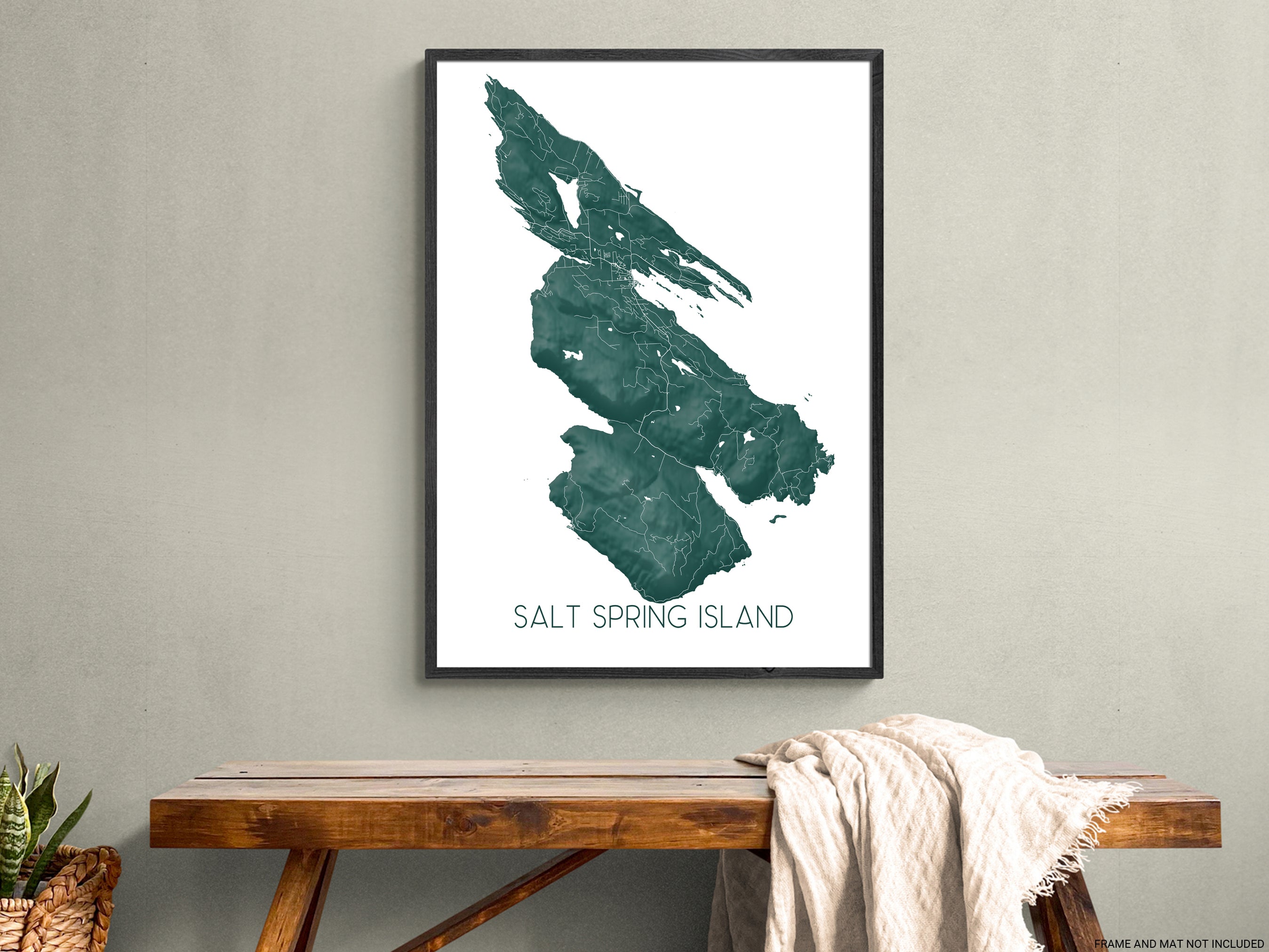 Salt Spring Map Salt Spring Map Wall Art Print - Map of Saltspring Island, BC Canada P ...