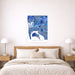 Bedroom with a map of San Diego on the wall