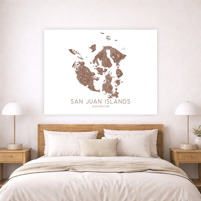 San Juan Islands Map Print: Topographic Washington Wall Art Poster, Orcas, Friday Harbor