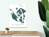 San Juan Islands map print by Maps As Art.