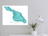 Santa Catalina island California map print with a turquoise topographic landscape design by Maps As Art.