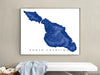 Santa Catalina island, California map print with natural landscape and main roads designed by Maps As Art.