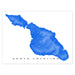 Map of Santa Catalina with blue color on a white background