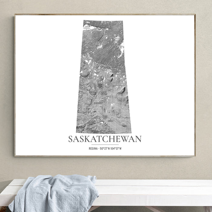Saskatchewan Map Print: Custom Canada Province Wall Art Poster