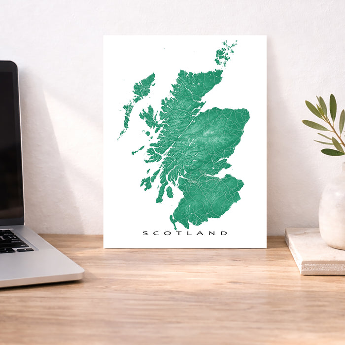 Scotland Topographic Map Print: Country Wall Art Poster Road Maps, Glasgow Edinburgh