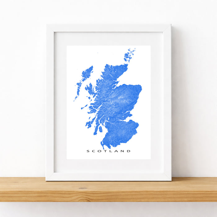 Scotland Topographic Map Print: Country Wall Art Poster Road Maps, Glasgow Edinburgh