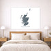 Map of Scotland on a wall above a bed in a bedroom