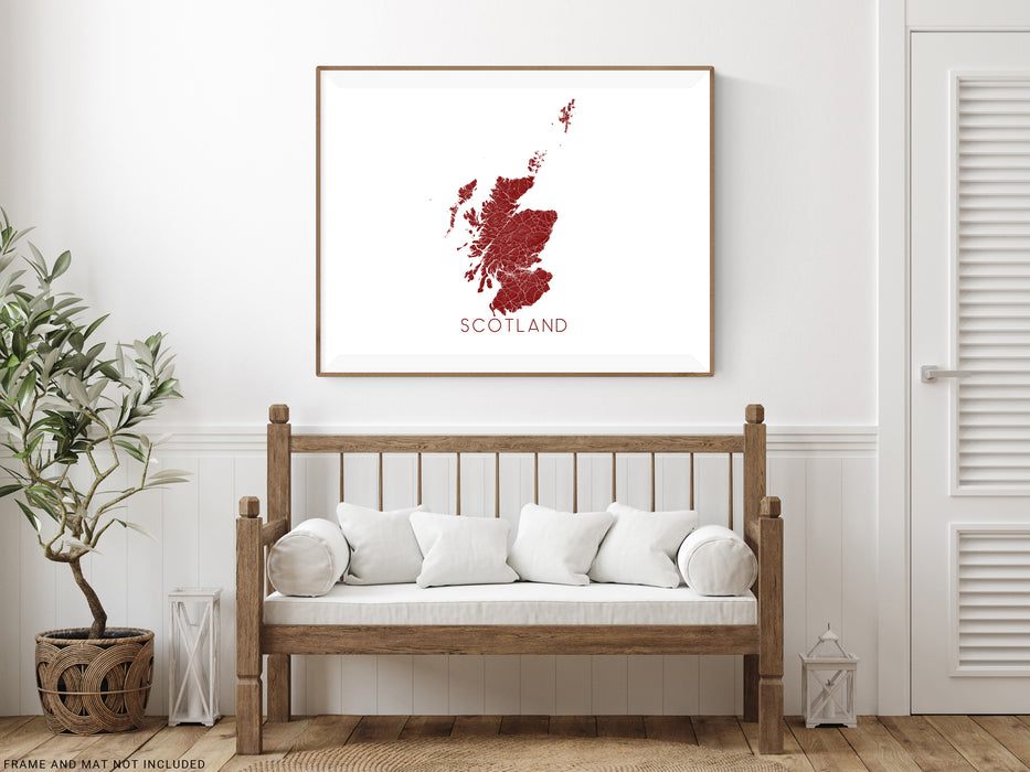 Scotland map print in Slate by Maps As Art.