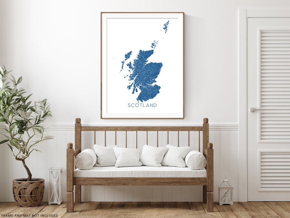 Scotland map print in Slate by Maps As Art.