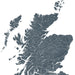 Map of Scotland with a detailed network of roads and boundaries.