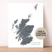 Map of Scotland with a customizable subtitle on a white background