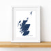 Framed map of Scotland on a white wall
