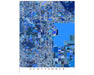 Scottsdale, Arizona map art print in blue shapes designed by Maps As Art.
