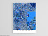Scottsdale, Arizona map art print in blue shapes designed by Maps As Art.
