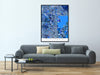 Scottsdale, Arizona map art print in blue shapes designed by Maps As Art.