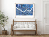 Seoul, South Korea map art print in blue shapes designed by Maps As Art.