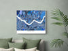 Seoul, South Korea map art print in blue shapes designed by Maps As Art.