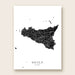 Map of Sicily, Italy on a white background
