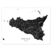 Map of Sicily, Italy in black on a white background