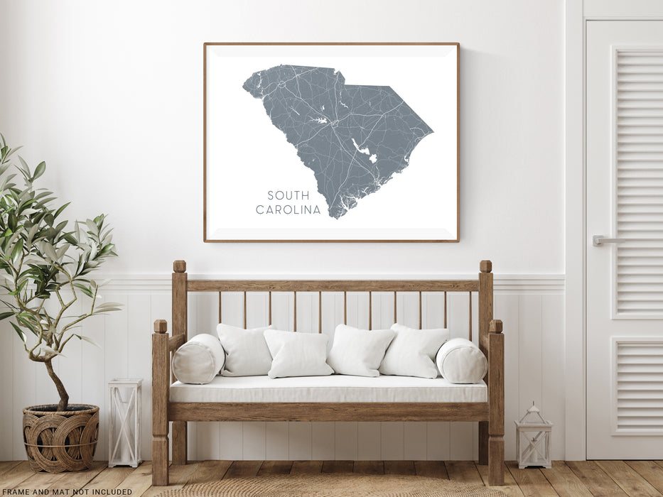 South Carolina state map print in Vintage by Maps As Art.