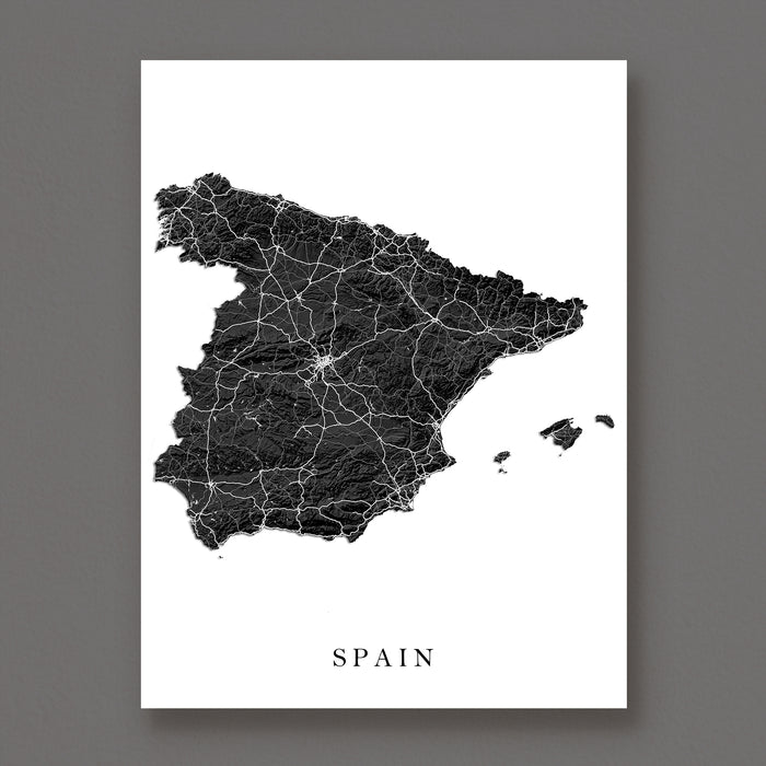 Map of Spain on a white background with 'Spain' text below.