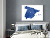 Spain map print with natural landscape and main roads designed by Maps As Art.