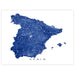Map of Spain in blue on a white background