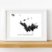 Framed map of Saint Barthelemy on a white wall