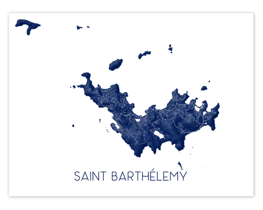 St Barts map print by Maps As Art.
