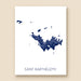 Map of Saint Barthélemy in blue on a white background