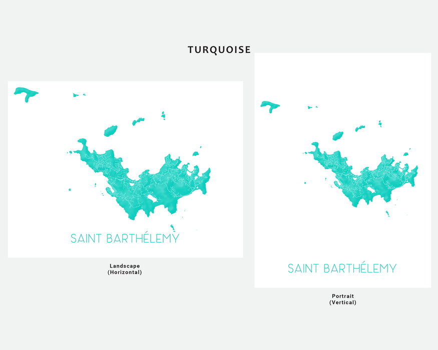 St Barts map print by Maps As Art.